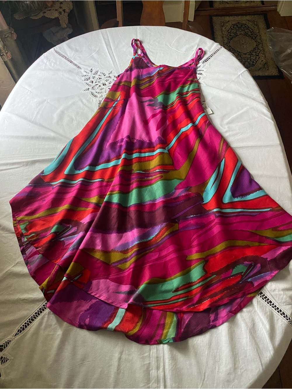 Women’s Sleeveless Multicolor Bright Print Sundress